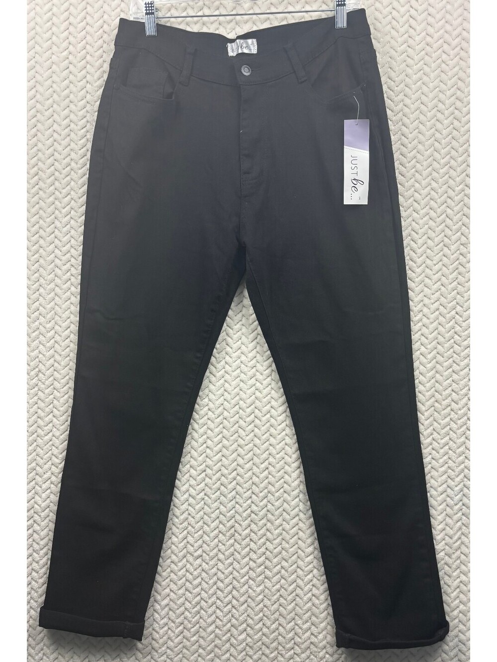 Just Be Ladies Long Skinny Hypersmooth Twill Black Jeans XL